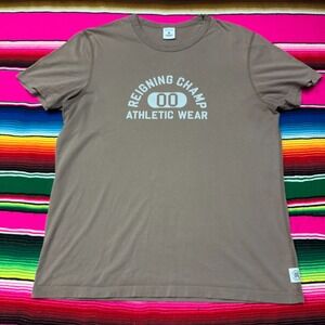 Reigning Champ T-Shirt Men's M Brown Short Sleeve Graphic Spellout Print Canada